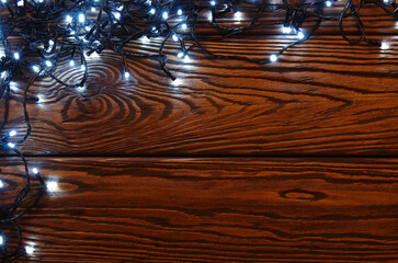 Christmas and New Year wooden background