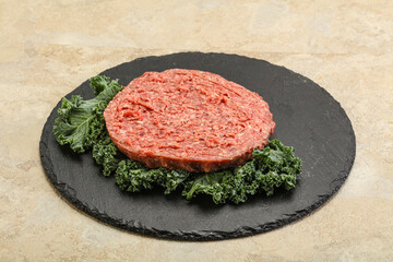 Raw beef burger cutlet for burger