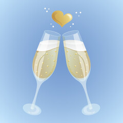 16. Champagne (glasses, blue)