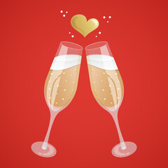 Champagne (glasses, red)