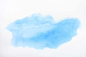 Abstract blue watercolor on white background. abstract art background. texture color paint splash blue. space beautiful wallpaper pattern ink splash. texture blue space color nature paint on paper.
