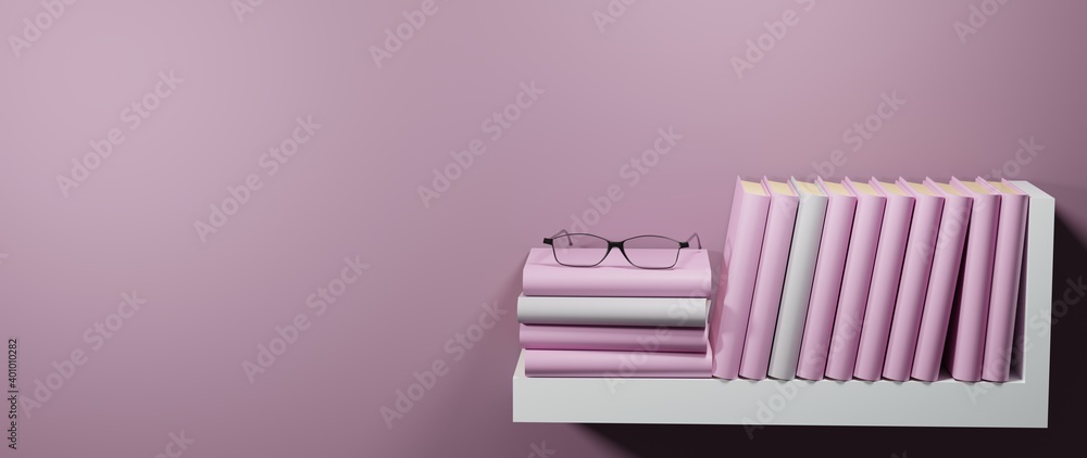 Aufkleber education concept. 3d render of books and light bulb modern flat design isometric concept of educati