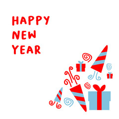 Happy new year greeting card vector design
