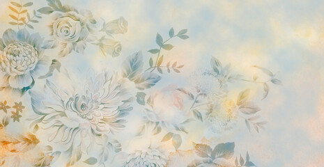 Fototapeta na wymiar flower on soft pastel color background