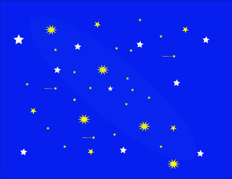 Cielo notturno pieno di stelle con alcune piccole comete per carta regalo natalizio borsa shopper o carta parati