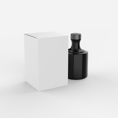 transparent bottle Mockup. Photo-realistic packaging mockup template with sample design. 3d illustration.