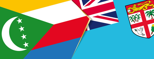 Comoros and Fiji flags, two vector flags.
