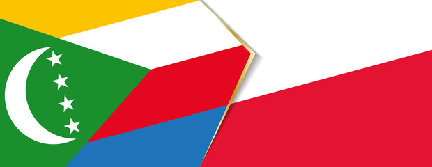 Comoros and Poland flags, two vector flags.