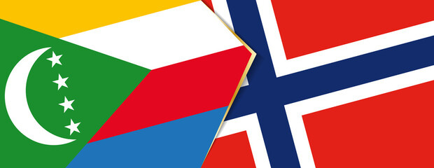 Comoros and Norway flags, two vector flags.