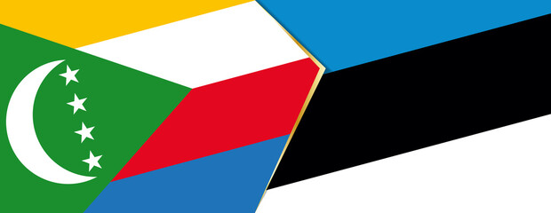 Comoros and Estonia flags, two vector flags.