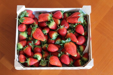 Strawberries in a Wooden Box