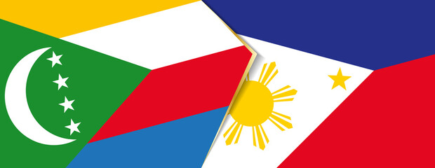 Comoros and Philippines flags, two vector flags.