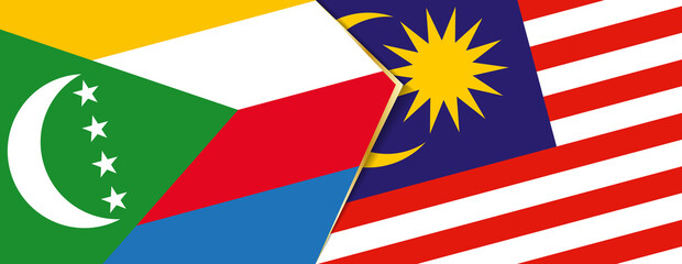 Comoros and Malaysia flags, two vector flags.