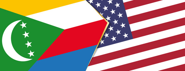 Comoros and USA flags, two vector flags.