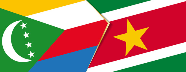 Comoros and Suriname flags, two vector flags.