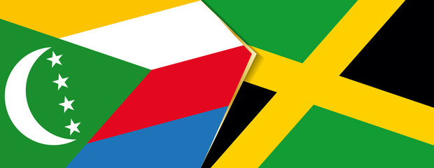 Comoros and Jamaica flags, two vector flags.