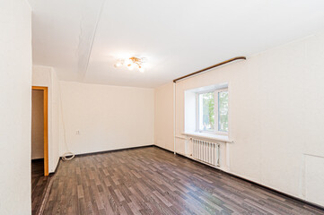 Russia, Moscow- April 19, 2020: interior room apartment modern bright cozy atmosphere. general cleaning, home decoration, preparation of house for sale. empty room with renovation