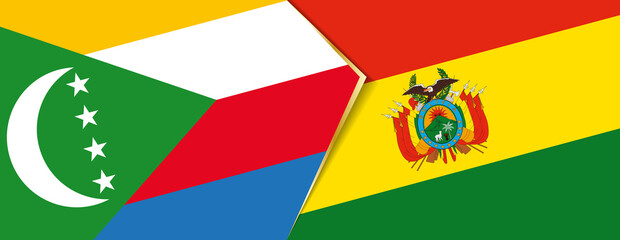 Comoros and Bolivia flags, two vector flags.