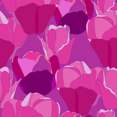 Floral seamless pattern. Vector background with flowers. Hand drawn artwork for textiles, fabrics, souvenirs, packaging and greeting cards.