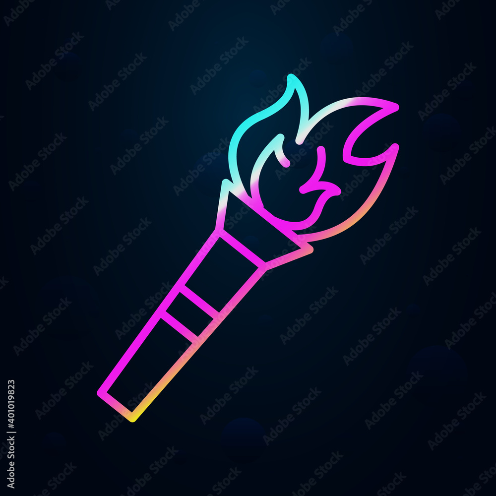 Poster prehistoric torch nolan icon. simple thin line, outline vector of prehistoric icons for ui and ux, w