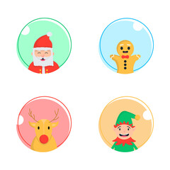 Christmas and new year avatars set character