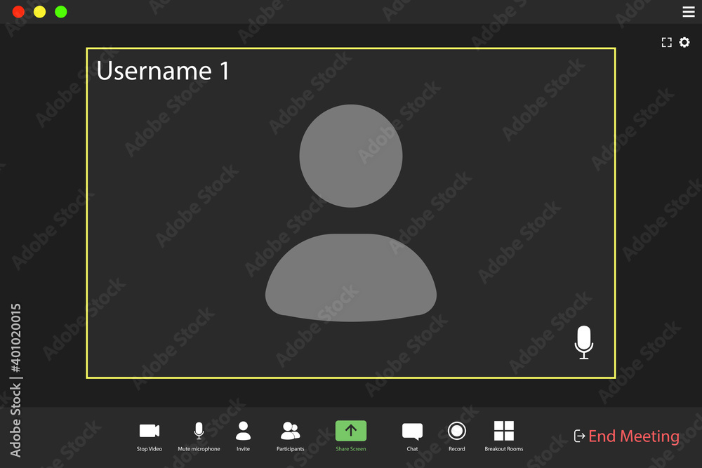 Poster video conference user interface. video call screen interface template. application for social commun