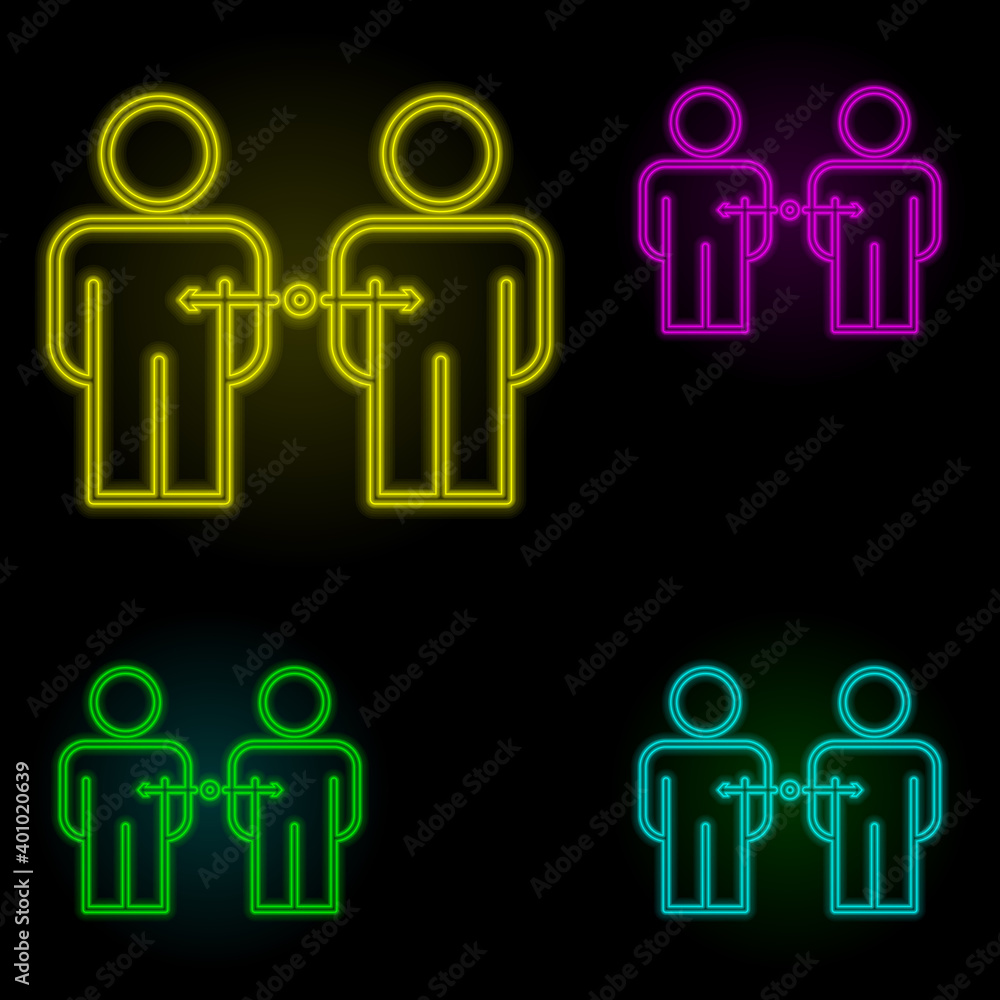 Poster selection of applicants for work neon color set icon. simple thin line, outline vector of business o