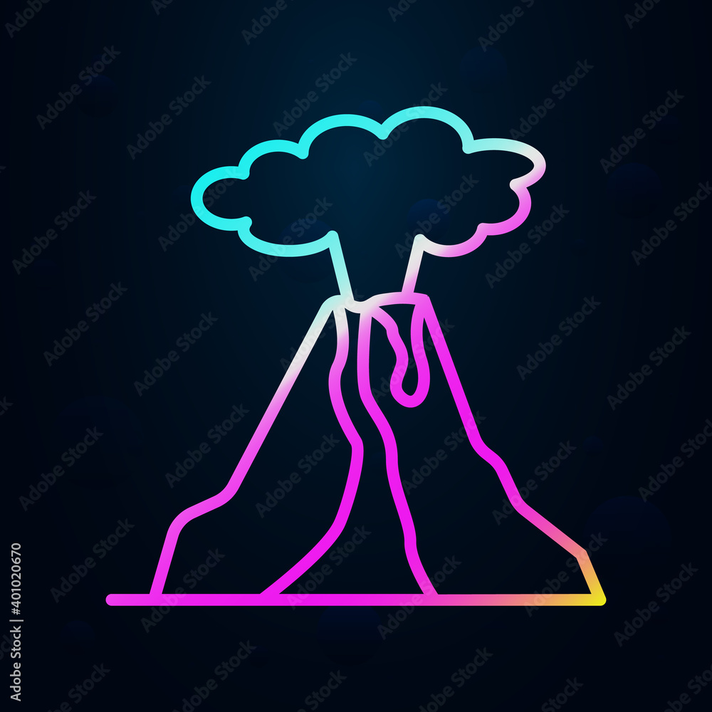 Poster prehistoric volcano nolan icon. simple thin line, outline vector of prehistoric icons for ui and ux,