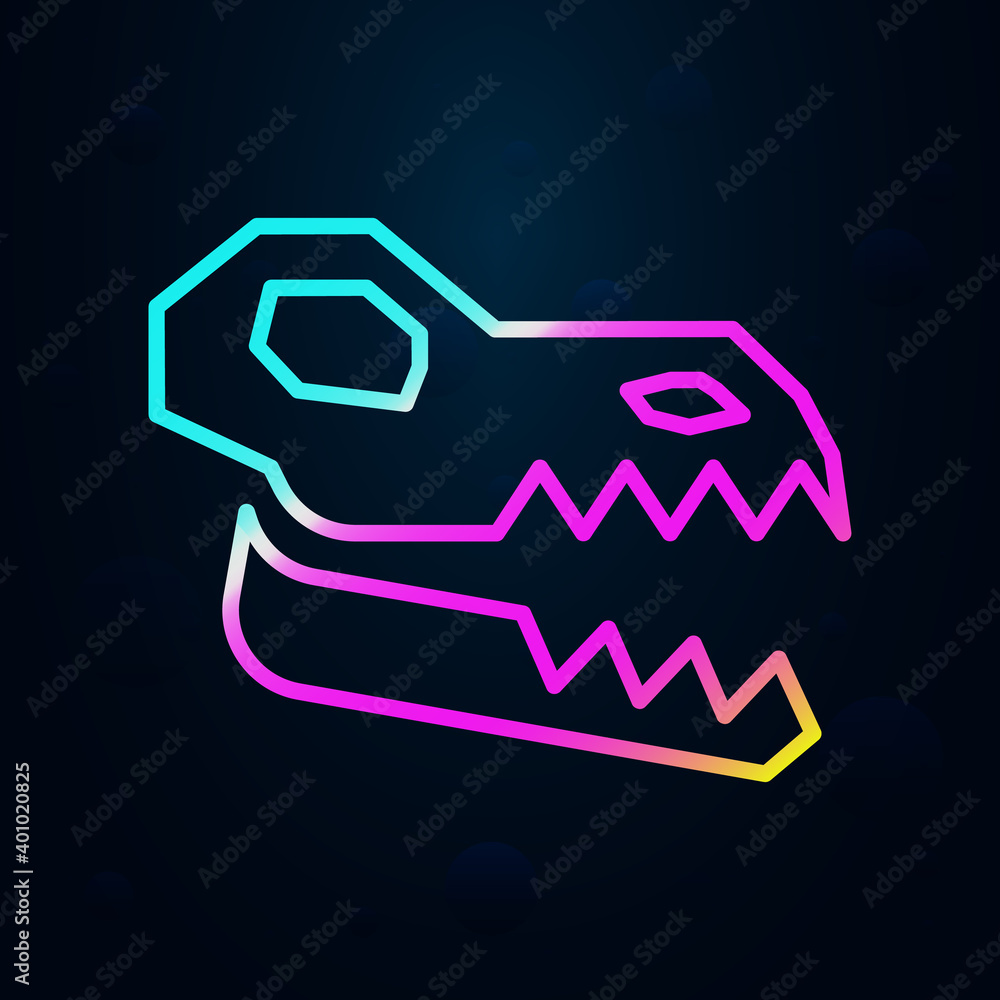 Poster prehistoric skull fossil nolan icon. simple thin line, outline vector of prehistoric icons for ui an