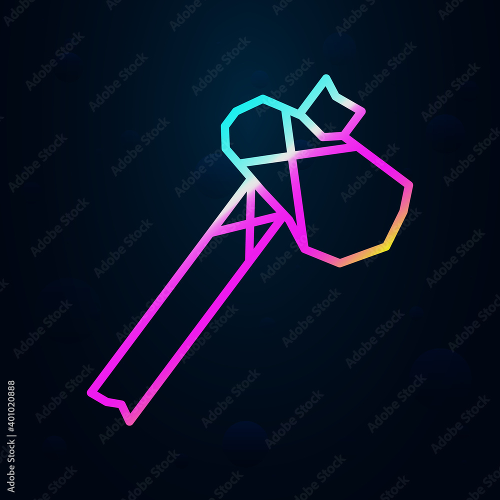 Poster prehistoric axe nolan icon. simple thin line, outline vector of prehistoric icons for ui and ux, web