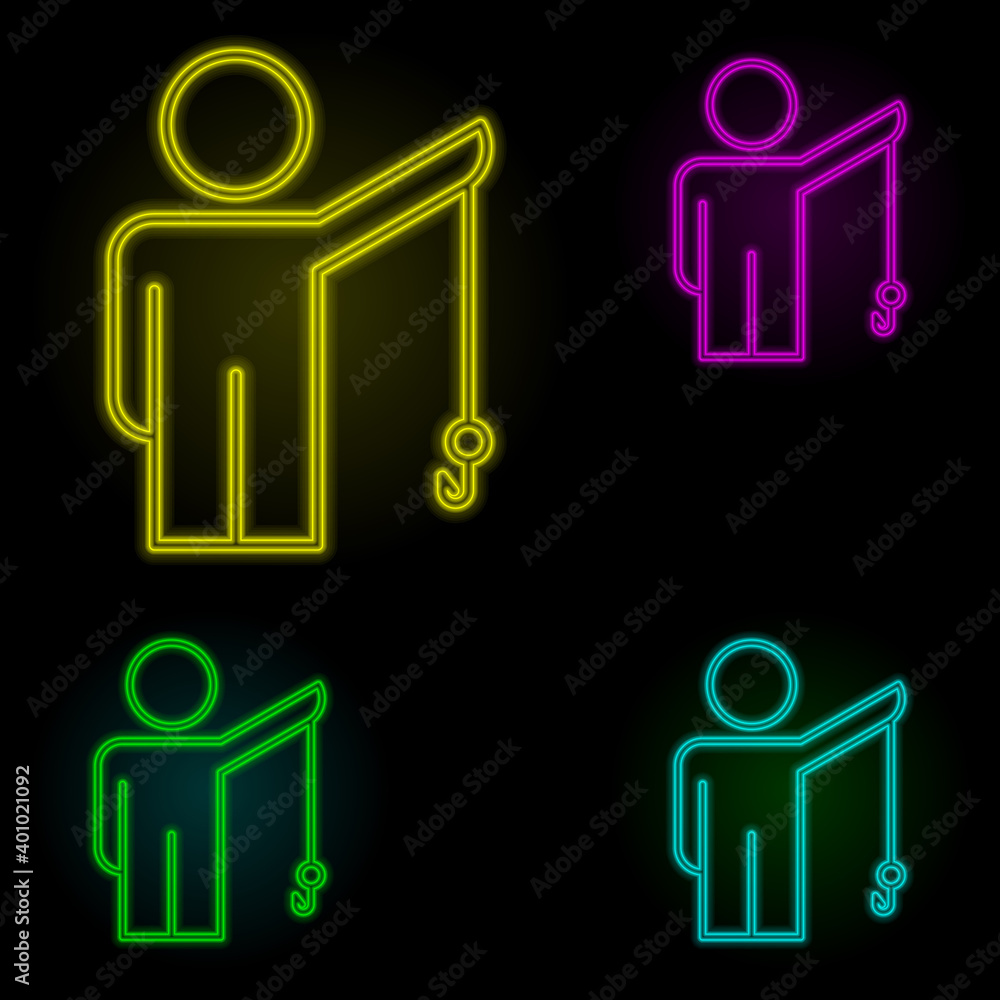 Aufkleber headhunting neon color set icon. simple thin line, outline vector of business organisation icons for