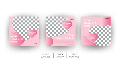 Valentine Social Media banner template can be edited. Everyone can use this design easily. Unique & Promotional web banners for social media.-Vector.
