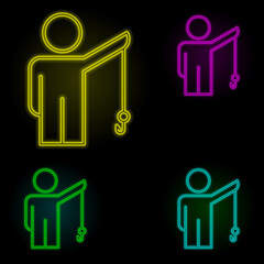 headhunting neon color set icon. Simple thin line, outline vector of business organisation icons for ui and ux, website or mobile application