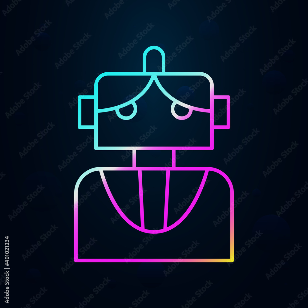 Poster robotic technology man nolan icon. simple thin line, outline vector of robotisc icons for ui and ux,