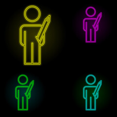 design neon color set icon. Simple thin line, outline vector of business organisation icons for ui and ux, website or mobile application