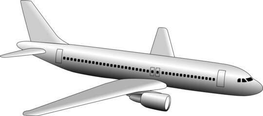 空高く飛んでいる白い飛行機