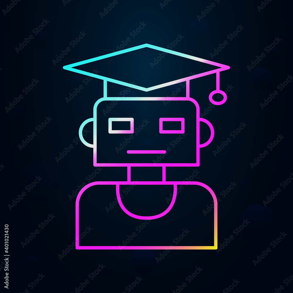 Poster robotic technology teacher nolan icon. simple thin line, outline vector of robotisc icons for ui and