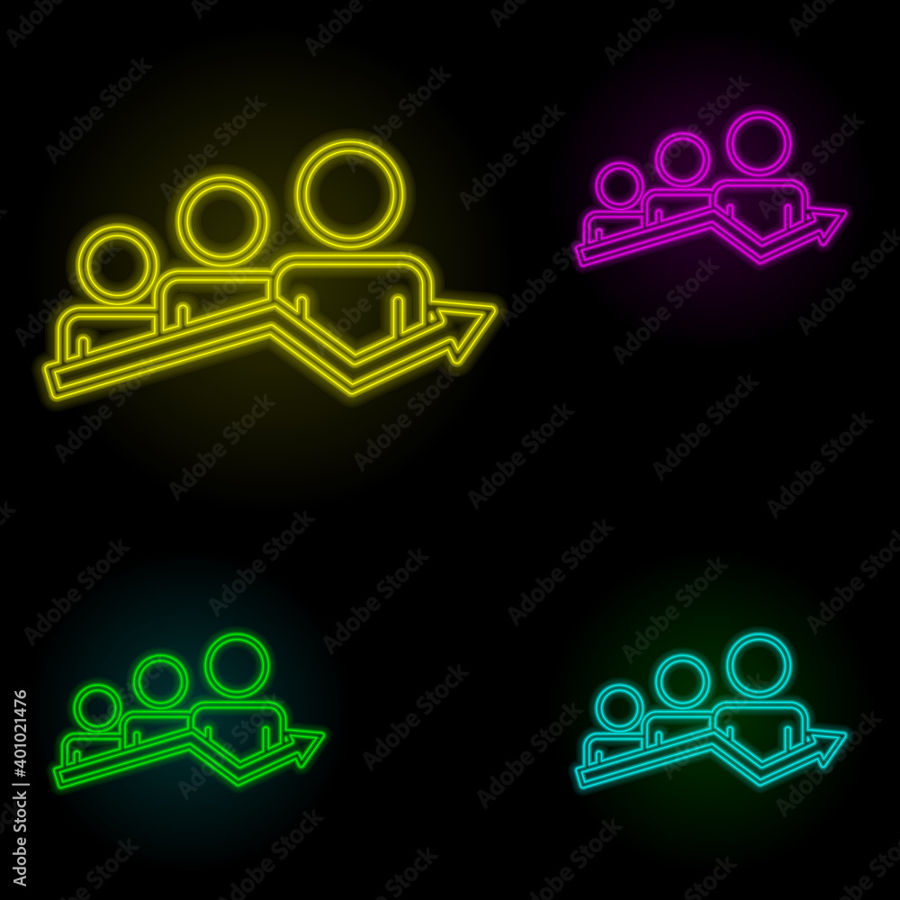 Poster selection of the best employee neon color set icon. simple thin line, outline vector of business org