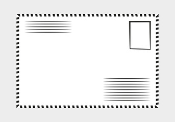 Postal de envío en fondo blanco.