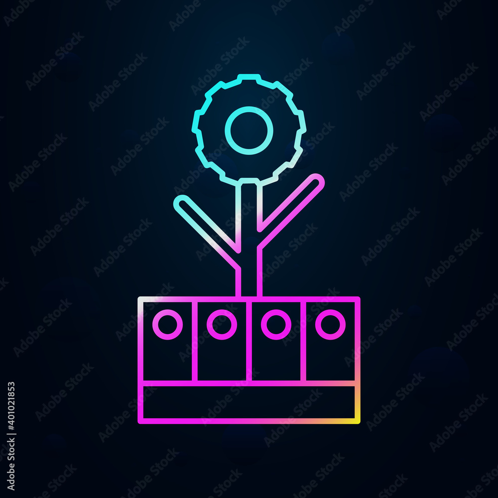 Poster robotic technology flower gear nolan icon. simple thin line, outline vector of robotisc icons for ui