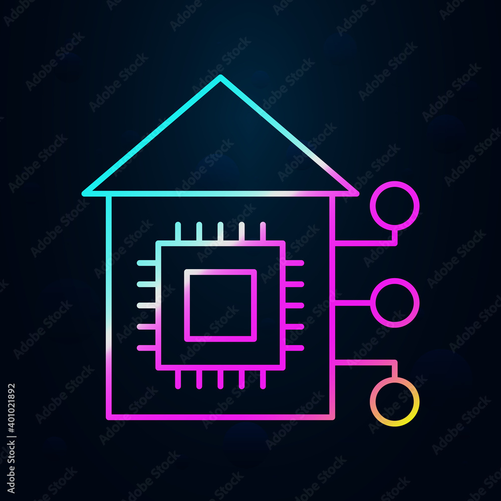Poster robotic technology house nolan icon. simple thin line, outline vector of robotisc icons for ui and u