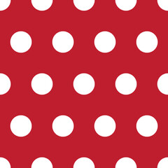 Classic retro red and white polka dot seamless repeating pattern vector illustration