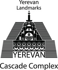 Yerevan, Armenia. The Cascade Complex. Symbol of Armenia. Isolated vector illustration.