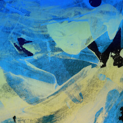 Modern contemporary acrylic background. Colorful texture made with a palette knife. Abstract painting on paper. Mess on the canvas.