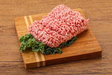 Raw pork minced meat for cooking