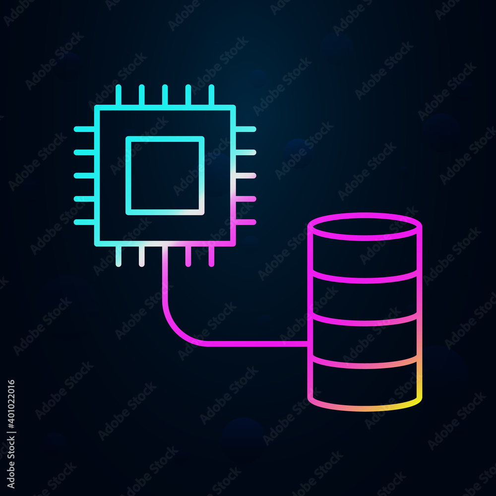 Poster robotic technology base chip data nolan icon. simple thin line, outline vector of robotisc icons for