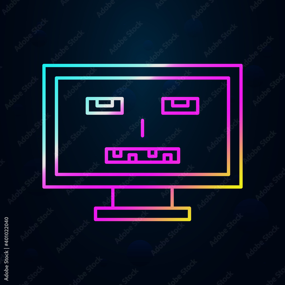 Poster robotic technology monitor hack nolan icon. simple thin line, outline vector of robotisc icons for u