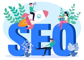 Illustration vector graphic cartoon character of seo