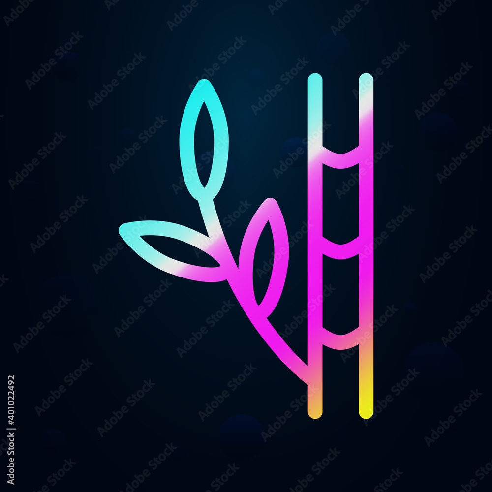 Poster bamboo nolan icon. simple thin line, outline vector of raw matterial icons for ui and ux, website or