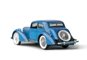 small blue vintage car model
